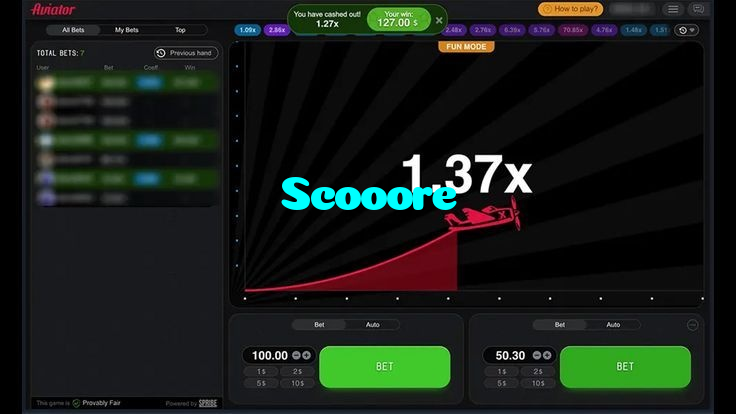 Scooore casino presented on mobile device in Pakistan with slots and live games
